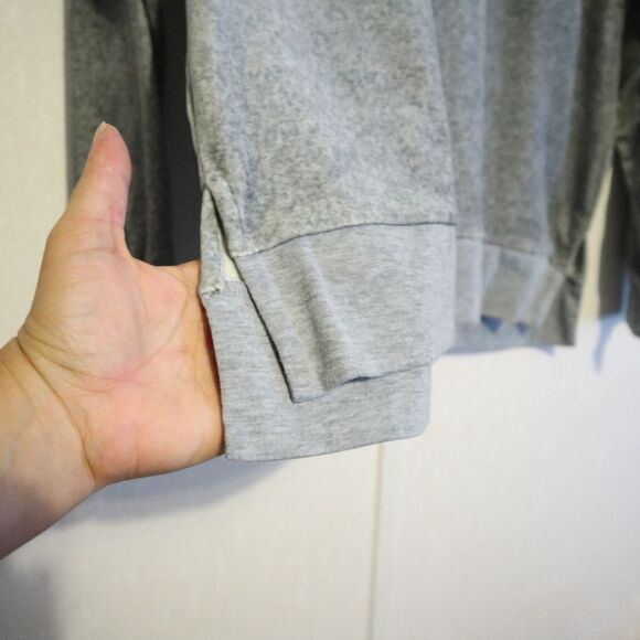 KATE SPADE dream big gray pajama top pullover soft fleece embroidered - Picture 5 of 8